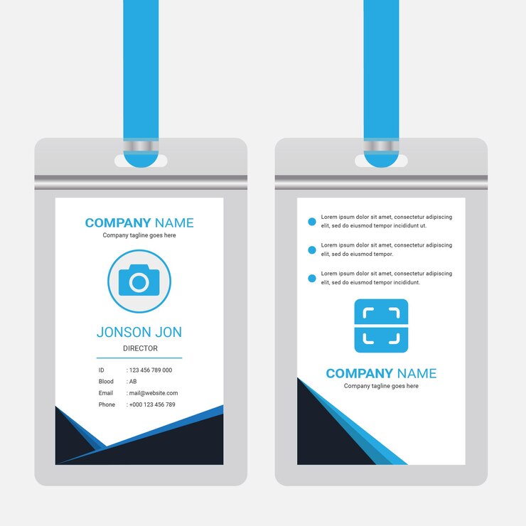 Plantilla de diseño de tarjeta de identificación de oficina corporativa