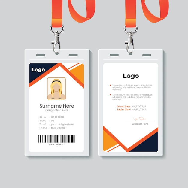 Plantilla de diseño de tarjeta de identificación de oficina