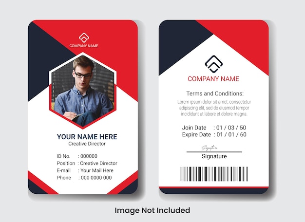 plantilla de diseño de tarjeta de identificación profesional vectorial