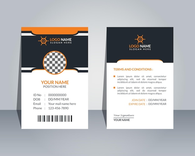 Plantilla de diseño de tarjeta de identificación profesional