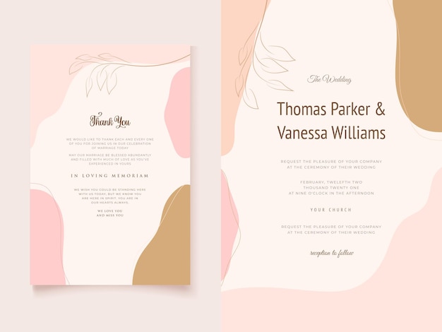 plantilla de diseño de tarjeta de invitación de boda