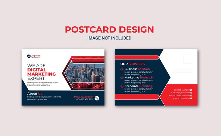 Plantilla de diseño de tarjeta postal corporativa