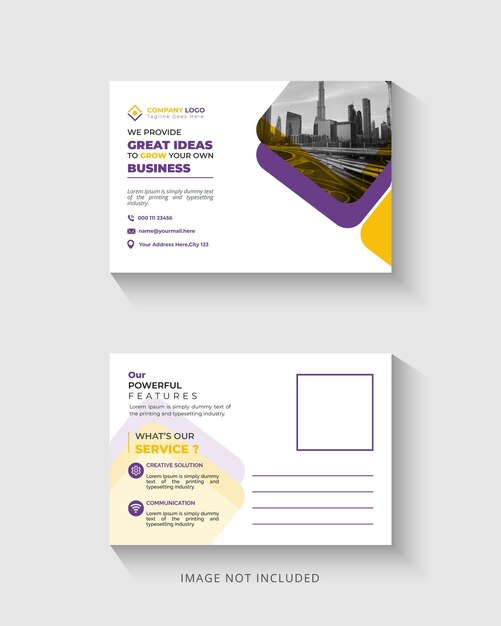 Plantilla de diseño de tarjeta postal corporativa