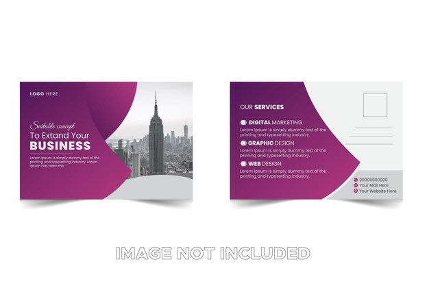 Plantilla de diseño de tarjeta postal corporativa