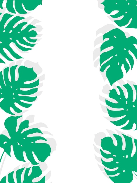 Plantilla de diseño de tarjeta simple vectorial con hojas de monstera