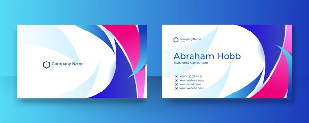 Plantilla de diseño de tarjeta de visita azul colorida creativa y limpia moderna Fondo de diseño de tarjeta de visita elegante de lujo con líneas de onda elegantes geométricas abstractas simples de moda Ilustración vectorial