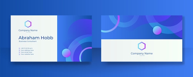 Plantilla de diseño de tarjeta de visita azul colorida creativa y limpia moderna fondo de diseño de tarjeta de visita elegante de lujo con líneas de onda elegantes geométricas abstractas simples de moda ilustración vectorial