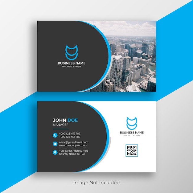 Plantilla de diseño de tarjeta de visita azul profesional y creativa