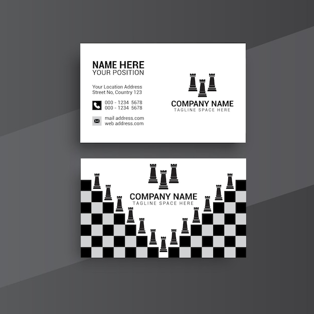Plantilla de diseño de tarjeta de visita de Chess Game Company