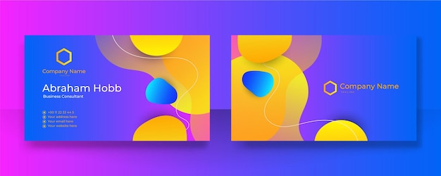 Plantilla de diseño de tarjeta de visita colorida creativa y limpia moderna Fondo de diseño de tarjeta de visita elegante de lujo con líneas de onda elegantes geométricas abstractas simples de moda Ilustración vectorial