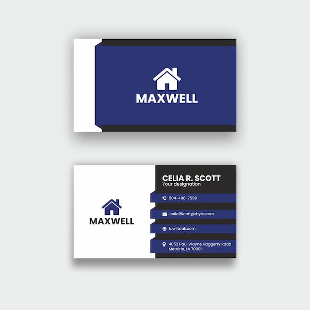 Plantilla de diseño de tarjeta de visita corporativa azul