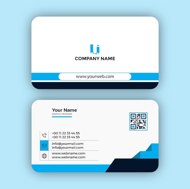 Plantilla de diseño de tarjeta de visita corporativa digital elegante profesional