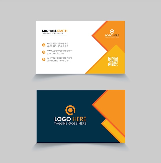 Plantilla de diseño de tarjeta de visita corporativa de doble cara