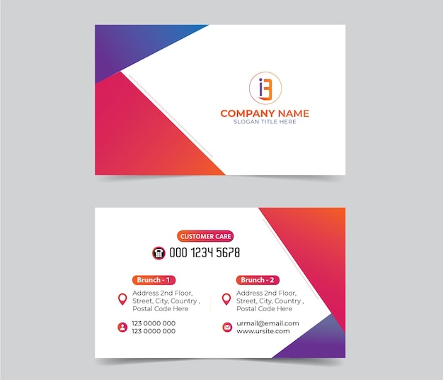 Plantilla de diseño de tarjeta de visita corporativa de lujo blanco azul
