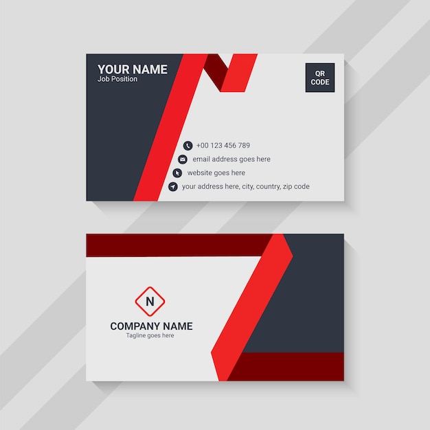 Plantilla de diseño de tarjeta de visita creativa roja y blanca