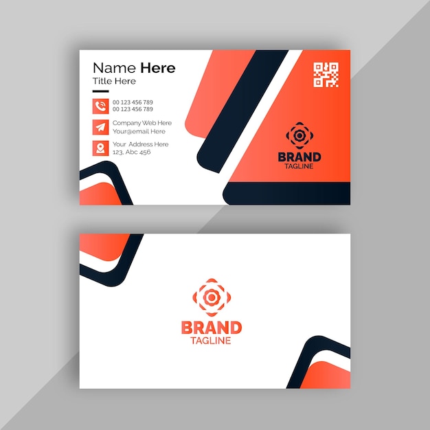 Plantilla de diseño de tarjeta de visita de empresa colorida moderna de estilo limpio mínimo simple y archivo editable