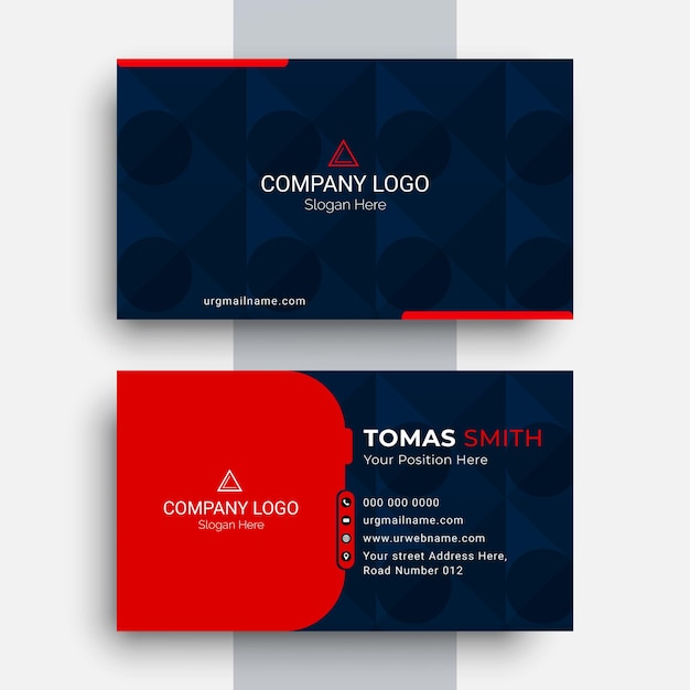 Plantilla de diseño de tarjeta de visita de lámina roja vectorial