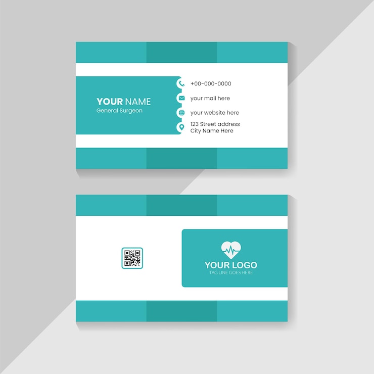 Plantilla de diseño de tarjeta de visita médica moderna
