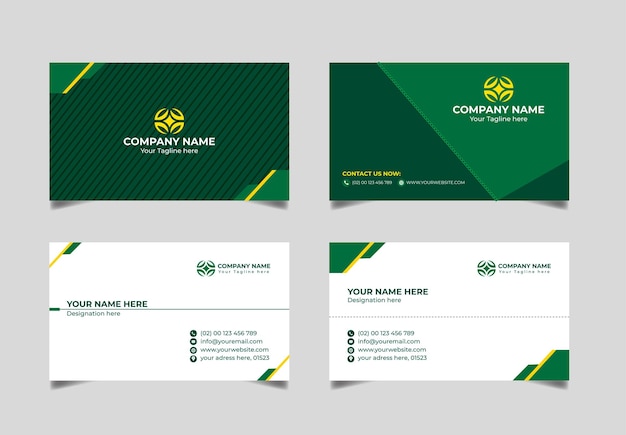 Plantilla de diseño de tarjeta de visita moderna diseño de tarjeta corporativa de color verde profesional