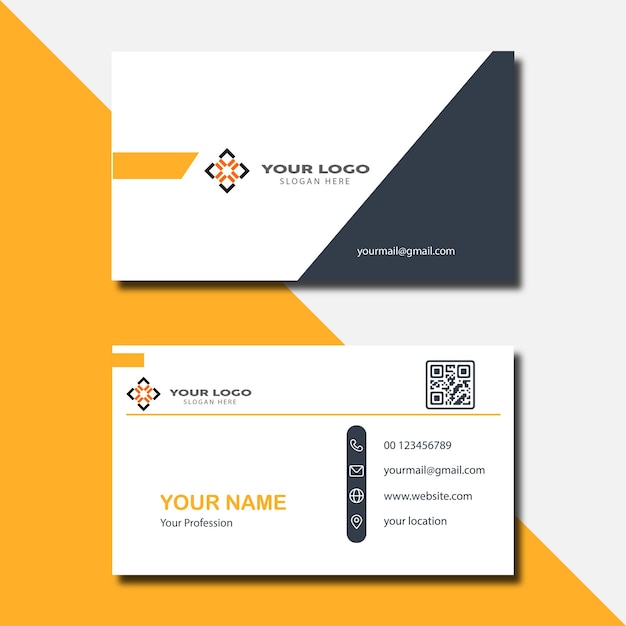Plantilla de diseño de tarjeta de visita moderna de estilo limpio