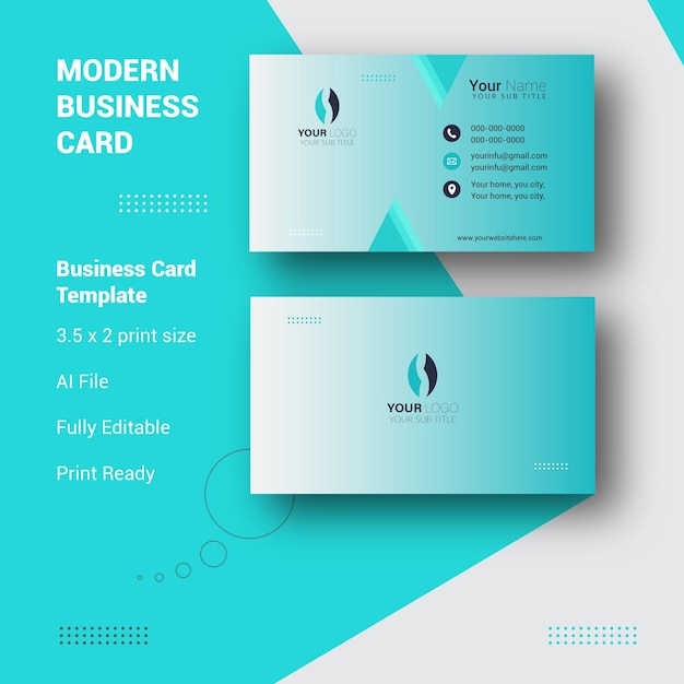 Plantilla de diseño de tarjeta de visita moderna realista mínima