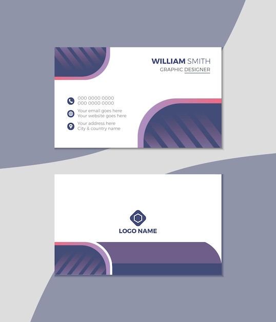 Plantilla de diseño de tarjeta de visita moderna vectorial en estilo profesional