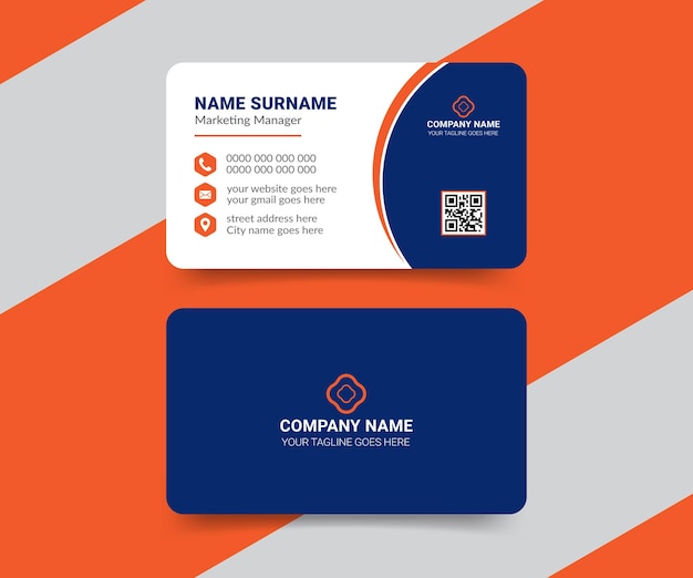 Plantilla de diseño de tarjeta de visita de perfil de empresa creativa y elegante