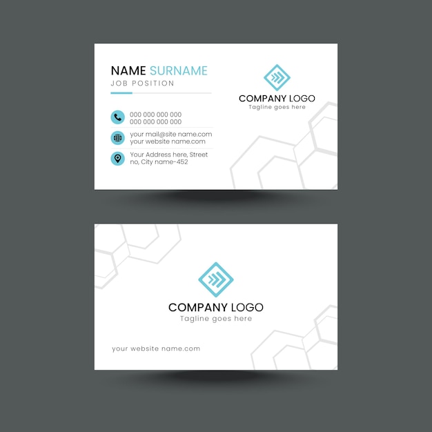 plantilla de diseño de tarjeta de visita profesional elegante moderna limpia profesional