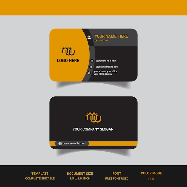 plantilla de diseño de tarjeta de visita profesional y tarjeta de visita moderna