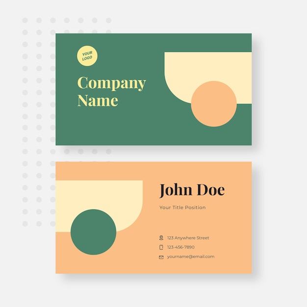 Plantilla de diseño de tarjeta de visita verde medianoche