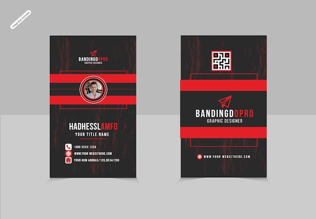 Vector plantilla de diseño de tarjeta de visita vertical corporativa