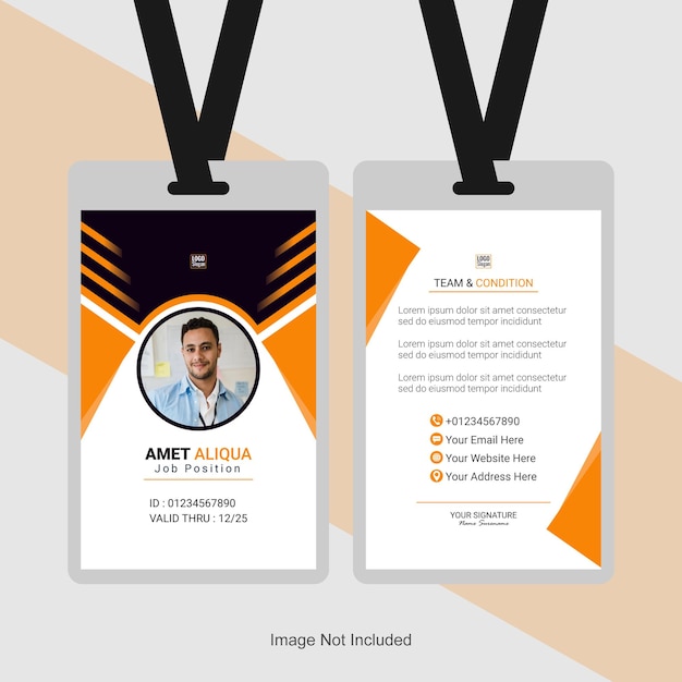 plantilla de diseño de tarjetas de identificación corporativas de vector abstracto mínimo