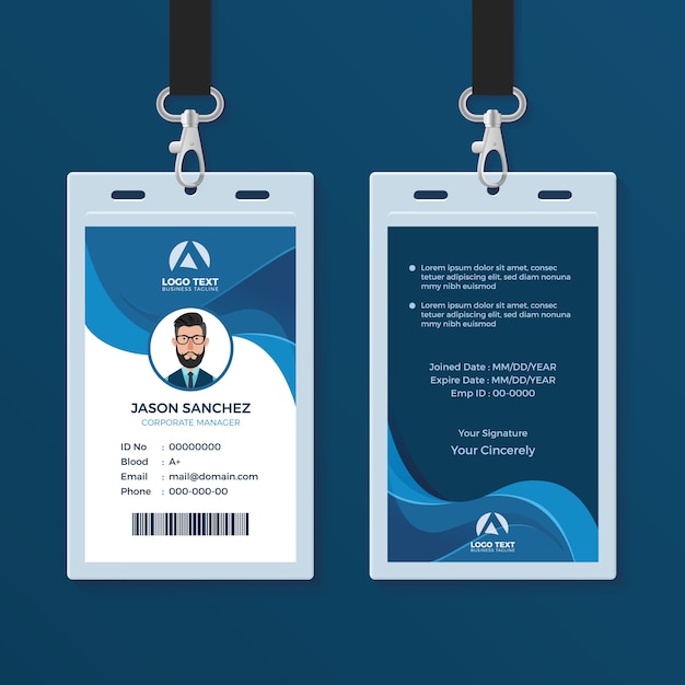 plantilla de diseño de tarjetas de identificación corporativas