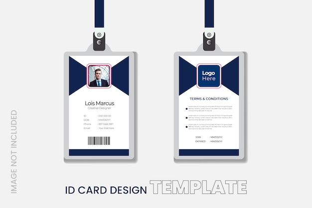 Vector plantilla de diseño de tarjetas de identificación profesionales