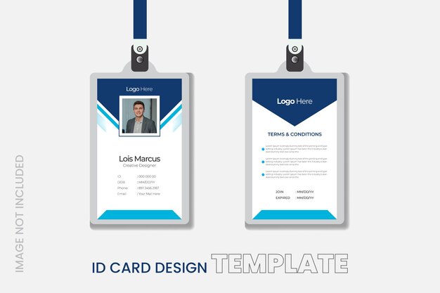 Vector plantilla de diseño de tarjetas de identificación profesionales