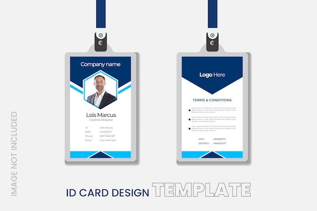 Vector plantilla de diseño de tarjetas de identificación profesionales