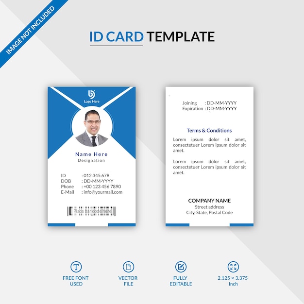 plantilla de diseño de tarjetas de identificación profesionales