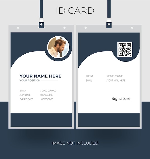 plantilla de diseño de tarjetas de identificación de resumen vectorial