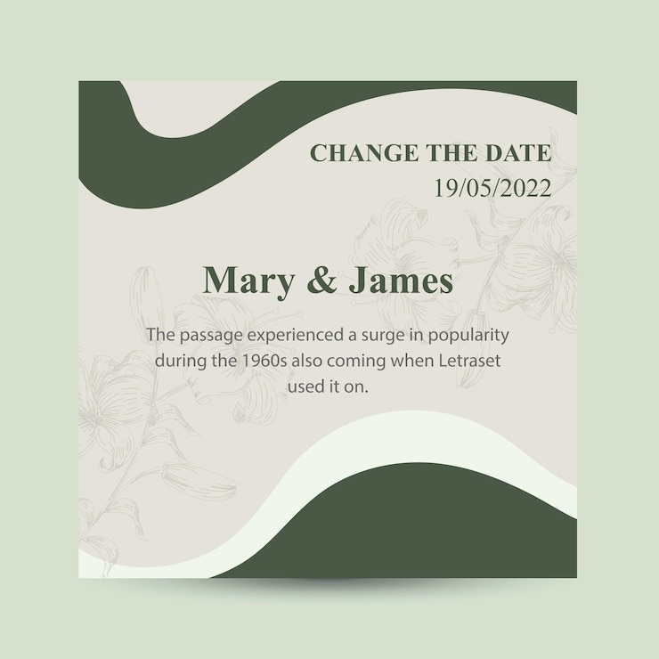 plantilla de diseño de tarjetas de invitación de boda