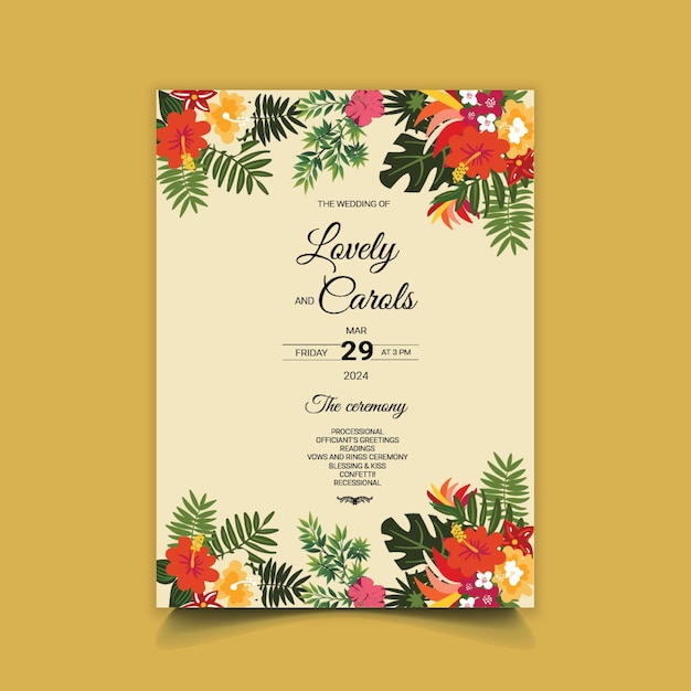 Vector plantilla de diseño de tarjetas de invitación de boda