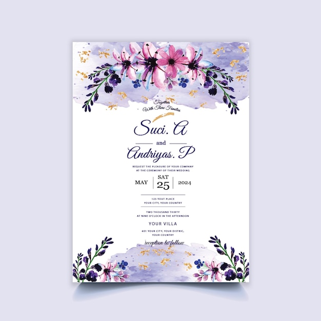 Vector plantilla de diseño de tarjetas de invitación de boda