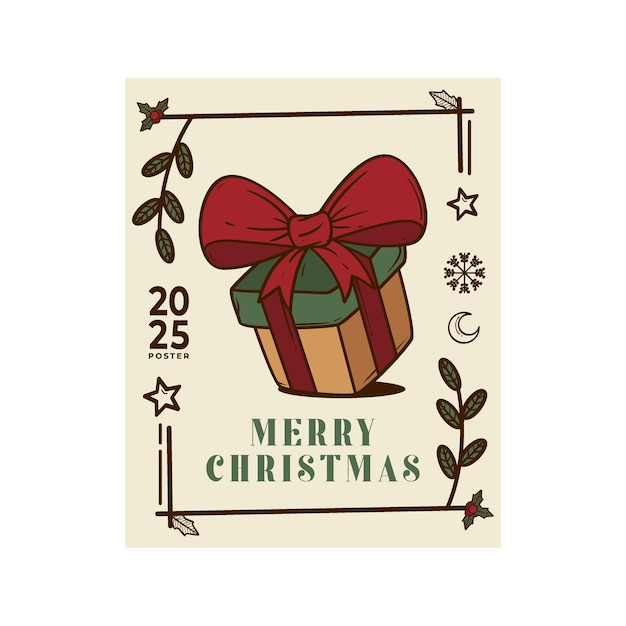 Plantilla de diseño de tarjetas de Navidad con concepto de tarjeta de felicitación de Navidad decorativa y elegante