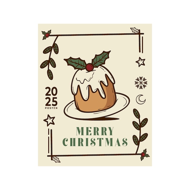 Plantilla de diseño de tarjetas de Navidad con concepto de tarjeta de felicitación de Navidad decorativa y elegante