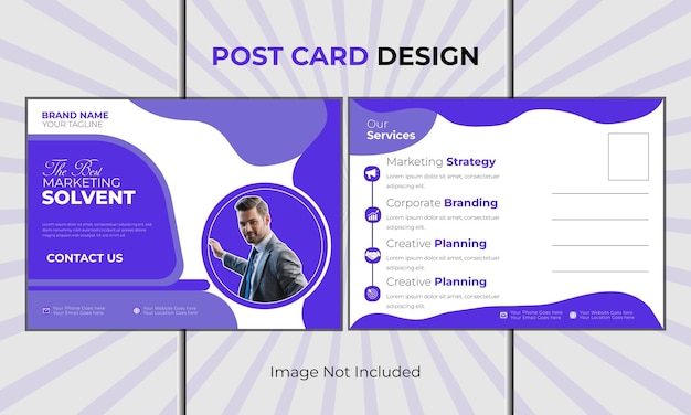 Plantilla de diseño de tarjetas postales corporativas de tendencias y profesionales