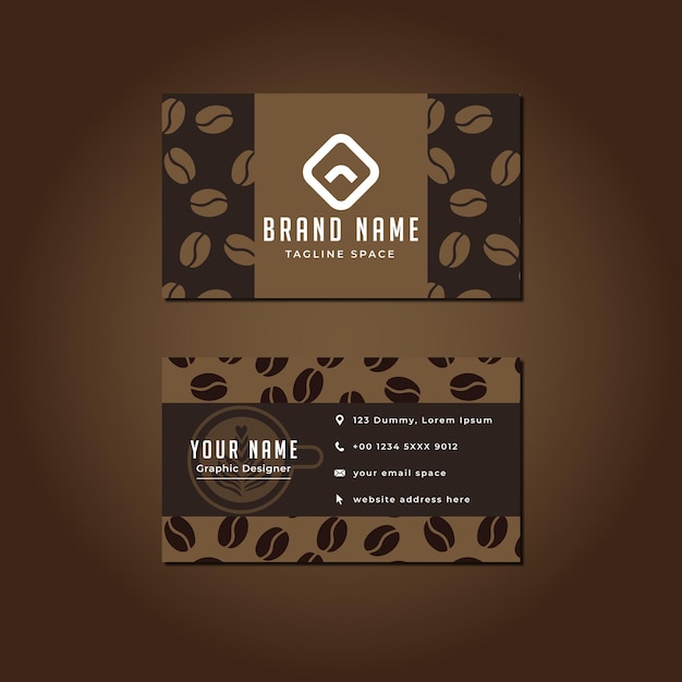 plantilla de diseño de tarjetas de visita de cafetería