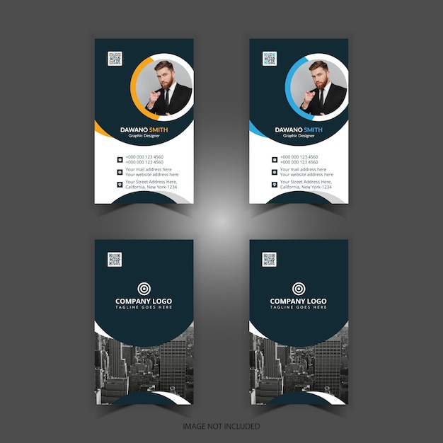 Plantilla de diseño de tarjetas de visita corporativas de alta calidad vectorial con estilo