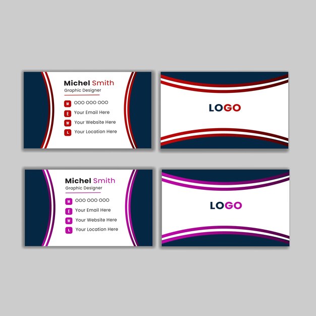 Plantilla de diseño de tarjetas de visita creativas vectoriales