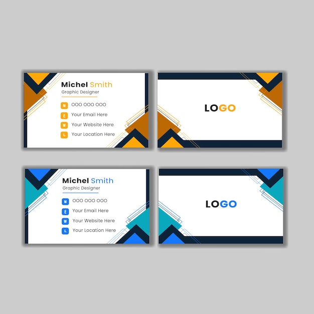 Plantilla de diseño de tarjetas de visita creativas vectoriales