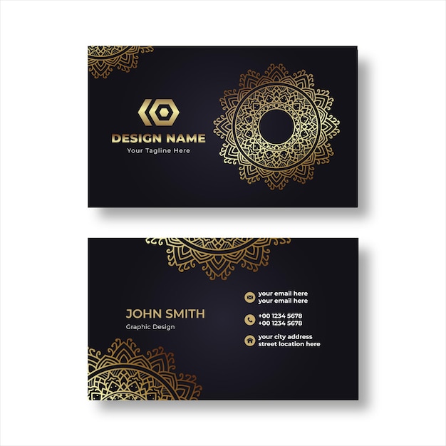 Plantilla de diseño de tarjetas de visita de lujo