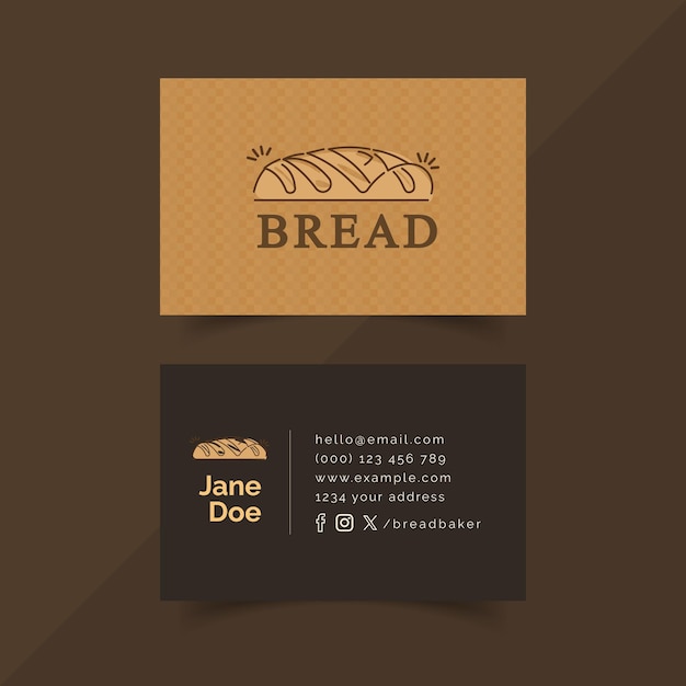 plantilla de diseño de tarjetas de visita de pan